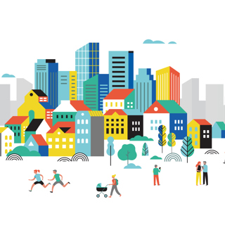 Illustratie van een woonwijk