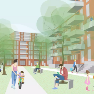 Art impressie van Wheermolen Oost in de toekomst