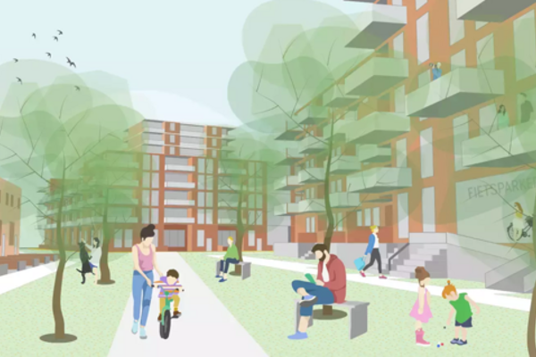 Art impressie van Wheermolen Oost in de toekomst