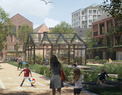 Art impressie van de nieuwbouw aan het Pelmolenpad