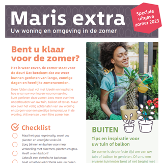Voorkant van de Maris extra - Uw woning en omgeving in de zomer