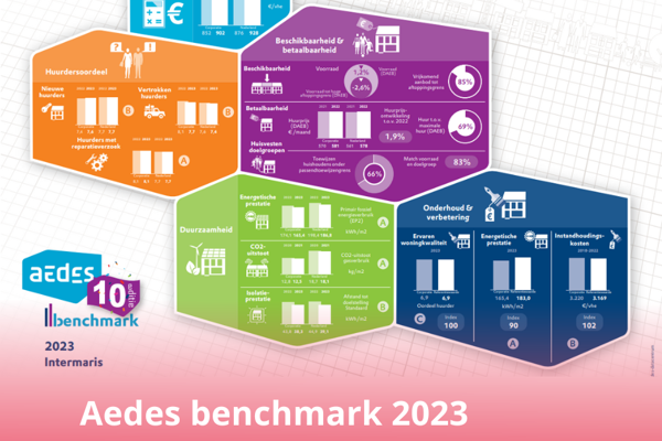 Infographic van de Aedes Benchmark score 2023