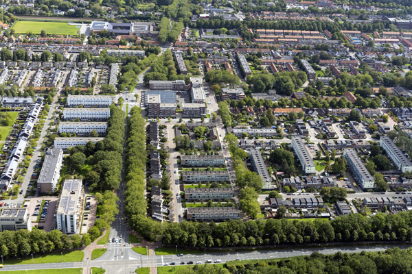 De wijk Hoorn Noord van bovenaf