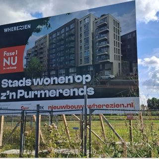 Wherezien bouwbord in Purmerend